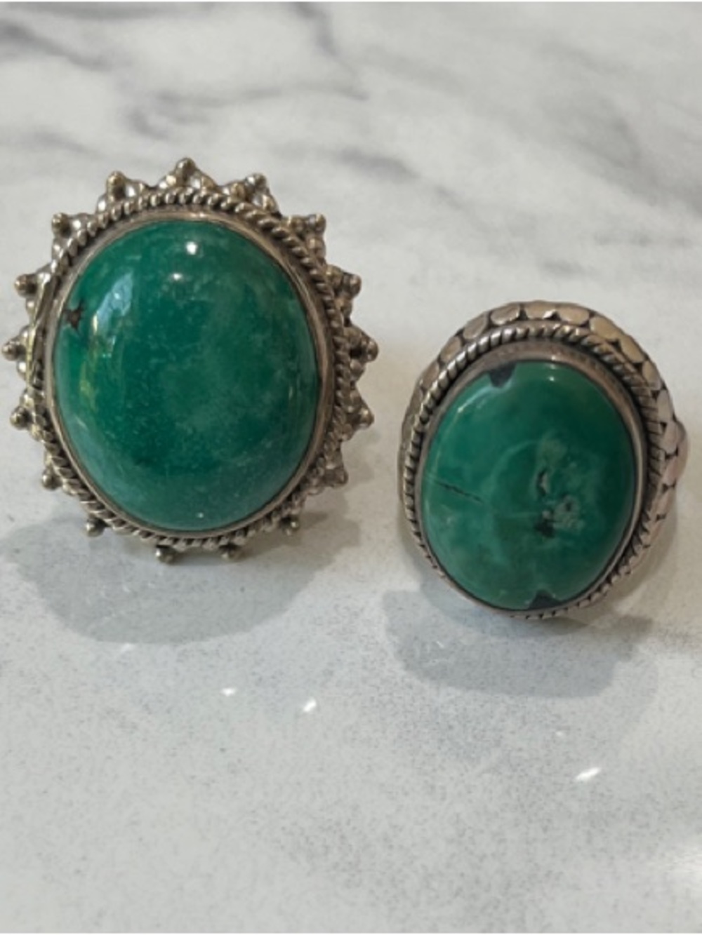 Sterling Silver Turquoise Rings Set size 6 - Women Jewelry
